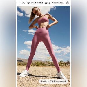 NWT Alo 7/8 High-Waist Airlift Wild Pink Rose Leggings